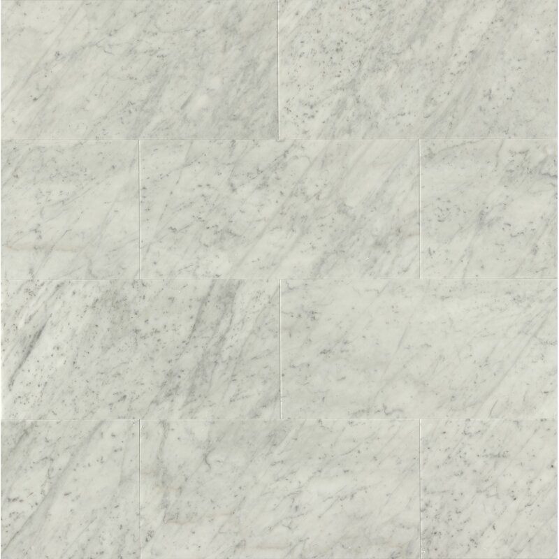 Carrara White 12X24 Polished Marble Tile